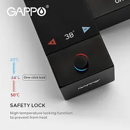 Набір гігієнічного душа прихованого монтажу Gappo G7207-60 із термостатом, чорний, Чорний матовий - мініатюра 5
