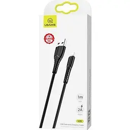 Кабель Usams Lightning U35 USB-A to Lightning 2A 1m Black (SJ364USB01) [70882] - мініатюра 2