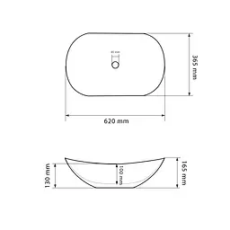 Умивальник VBI Turin marble black glossy накладний VBI-011505, Чорний матовий - мініатюра 2