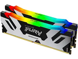 Модуль пам'яті Kingston FURY 32 GB (2x16GB) DDR5 7600 MHz Renegade Silver/Black RGB (KF576C38RSAK2-32) - мініатюра 2