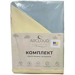Комплект постільної білизни ARCLOUD 1,5-х сп 145*210 12-0812 Alabaster Gleam / 15-4707 Blue Haze (1н 57) мікрофібра