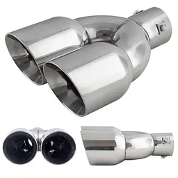 Насадка на подвійний глушник Vitol 241 x 2-89 x 64 мм Матовий Хром (NG-1167B X Pipe)