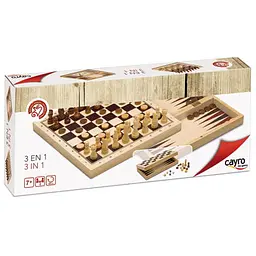 Настільна гра CAYRO 3 в 1 (шахи, шашки, нарди) (поле 29х29 см) (648)