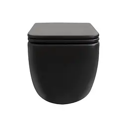 Унітаз підвісний Qtap Gemini безободковий з сидінням Soft-close QT2533076EUQMB, Чорний матовий - мініатюра 5