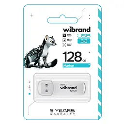 USB флеш накопичувач Wibrand 128GB Marten White USB 3.2 Gen 1 (USB 3.0) (WI3.2/MA128P10W) - мініатюра 2