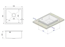Кухонна мийка з покриттям HoneyComb (соти) Nett NSS-5045, Нержавіюча сталь - мініатюра 3