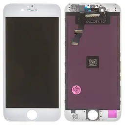 Дисплей для iPhone 6, білий, з рамкою, Tianma, з пластиками камери та давача приближення