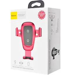 Автомобільний тримач холдер із БЗУ Baseus Metal Wireless Fast Charger Gravity Mount Air Outlet Type WXYL-B09 - мініатюра 4