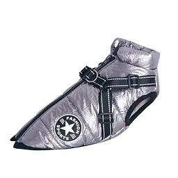 Світловідбивна зимова куртка для собак Silver Grey
