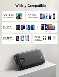 Універсальна мобільна батарея Joyroom 20000mAh 22,5W PD,QC3.0, 2xUSB-A, USB-C In/Out Чорний - мініатюра 10