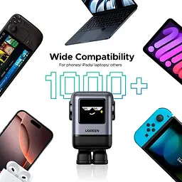 Зарядний пристрій 4xUSB 100W (3xUSB-C+USB-A) Gan Robot tech Fast Charger Сірий X688 Ugreen (45515B) - мініатюра 2