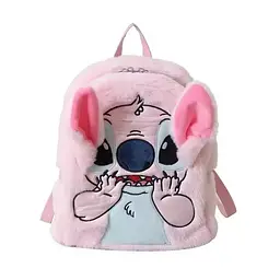 Плюшевий рюкзак Стич Disney Fairy Stitch м’який дитячий рюкзак з вушками та мордочкою рожевий