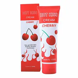 Гель-лубрикант зволожуючий їстівний Hot Kiss на водній основі зі смаком вишні 100 мл
