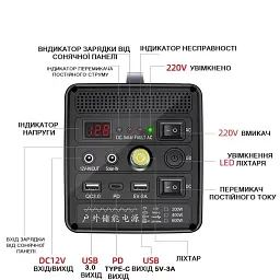 Зарядна станція Yachu 12.8V/24Ah/400W Повербанк із розеткою 220В | Інвертор акумуляторний - мініатюра 4