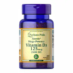 Вітамін Д-3 Vitamin D-3 125mcg (5000 IU) 100 tabs