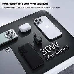 Мережевий зарядний пристрій Choetech USB-A/USB-C PD5012-EU-BK - мініатюра 4