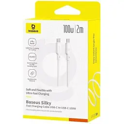 Кабель Baseus Silky Series Cable Type-C to Type-C 100W 2m P10377704213-01 White - мініатюра 4