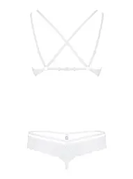 Мереживний комплект еротичної білизни Obsessive 860-SET-2 set S/M білий - мініатюра 5