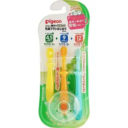 Набір зубних щіток для дітей Pigeon Training Toothbrush Set Step 123, 3 шт. (1021091) - мініатюра 5