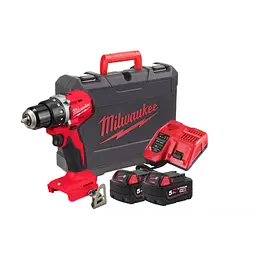Дриль-шуруповерт акумуляторний безщітковий MILWAUKEE, M18 BLDDRC-502С, 60.5Нм (ЗУ, 2х5Аг, кейс) - мініатюра 2
