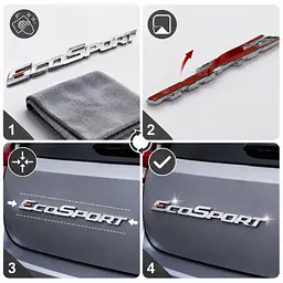 Емблема напис EcoSport для Ford хром 270 мм на скотчі (OEM CN15N42528AB) - мініатюра 2