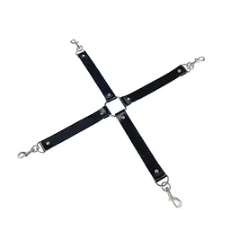 Хрестовина з натуральної шкіри Art of Sex - 4 Way Connector, Чорний - мініатюра 2