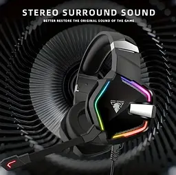 Ігрові навушники з мікрофоном Jedel GH244 RGB Balck - мініатюра 2