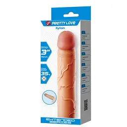 Насадка на пеніс PRETTY LOVE Kylian Flesh, Extend your penis lenghth 3 (76mm) PRETTY LOVE BI-026257 102746 - мініатюра 6