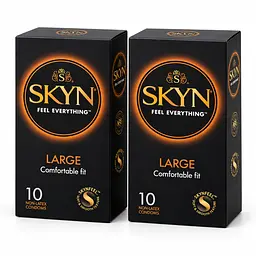 Презервативи Skyn Large безлатексні 20 шт — збільшений розмір, поліізопрен, комфорт та природні відчуття