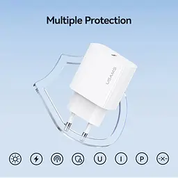 МЗП Usams US-OYXLTZ01 CC226 PD20W (1USB-C) + кабель Type-C to Type-C White - мініатюра 5