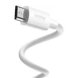 Кабель Baseus Simple Wisdom Data Cable Kit Cable USB to Micro 2.1A (2шт.) 1.5m TZCAMZJ-02 White - мініатюра 4
