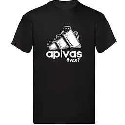 Чорна чоловіча футболка "apivas буде?" XL