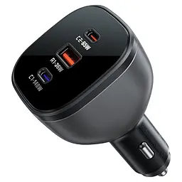 Автомобільний зарядний пристрій Acefast B14 165W (2*USB-C+USB-A) 3-port car charger Black (6974316282938) - мініатюра 3