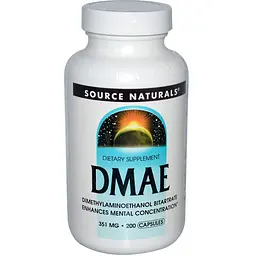 DMAE (Диметиламіноетанол), 351 мг, 200 капсул Source Naturals vit0002821