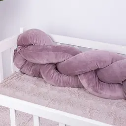 Коса захисна в ліжечко MirSon Kids Time 28-0005 Ashen Velvet велюрова фіолетова - мініатюра 4