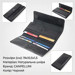 Фактурний місткий жіночий гаманець з натуральної шкіри Canpellini 21664 чорний - мініатюра 3