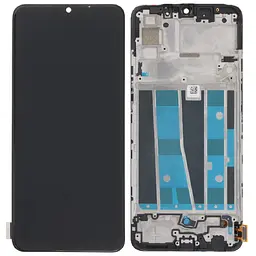 Дисплей Oppo A91 чорний, Amoled, оригінал PRC, з рамкою
