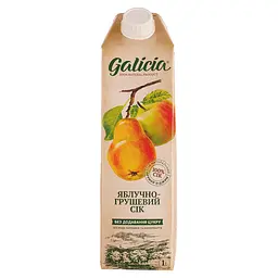 Упаковка соку Galicia Яблучно-грушевий прямого віджиму 12 л (1 л х 12 шт.) - мініатюра 2