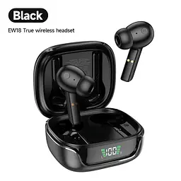 Бездротові навушники Hoco EW18 | TWS, mic, LED, 3.5h, BT5.3, 25/300mAh Black - мініатюра 6