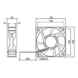 Вентилятор GDА1225 120х120, 5V, 0.2A (USB) - мініатюра 3