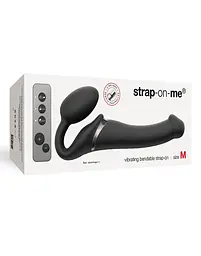 Подвійний страпон з вібрацією Strap-On-Me 18 см чорний - мініатюра 10
