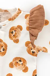 Комбінезон для дівчинки на кнопках з крильцями та пов'язкою Girl Bears з начосом