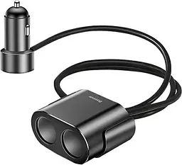 Автомобільний зарядний пристрій Baseus High Efficiency One to Two Cigarette Lighter Black (CRDYQ-01) [77945] - мініатюра 3