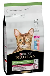 Сухий корм PRO PLAN Sterilised Adult 1+ Savoury Duo для дорослих котів після стерилізації, з тріскою та фореллю 1.5 кг (7613036732413)