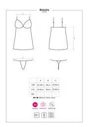 Сексуальний комплект Obsessive Rebella L/XL чорний - мініатюра 7