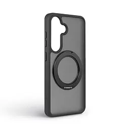 Противоударный чехол-панель для Samsung Galaxy S24 5G (SM-S921)/S25 5G, Unit Stand2, черный, силикон + поликарбонат, защита всего корпуса, с подставкой, поддержка магнитных держателей и беспроводной зарядки (MagSafe), ArmorStandart (ARM89559) - мініатюра 2