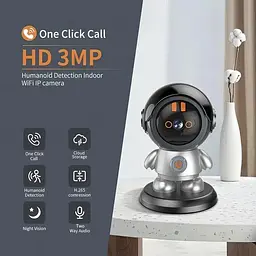 Поворотна бездротова Wi-Fi відеокамера 3MP відеоняня Робот із датчиком руху 355 градусів UKC HD Smart Camera ART 8936 - мініатюра 3