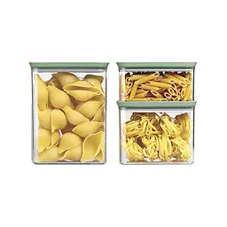 Набір із 3-х прямокутних ємностей для зберігання продуктів Daily (0,7л+1,2л+2,2л) зелений (57651)
