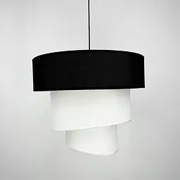 Дизайнерська люстра IONOS 1 з текстильним абажуром Line.F MJ 159-500 BK+WT+WT - мініатюра 2