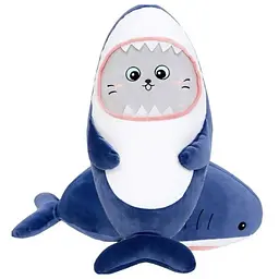 Дитяча м'яка іграшка "Кіт в костюмі акули" Bambi K15252, розмір 25 см - мініатюра 2